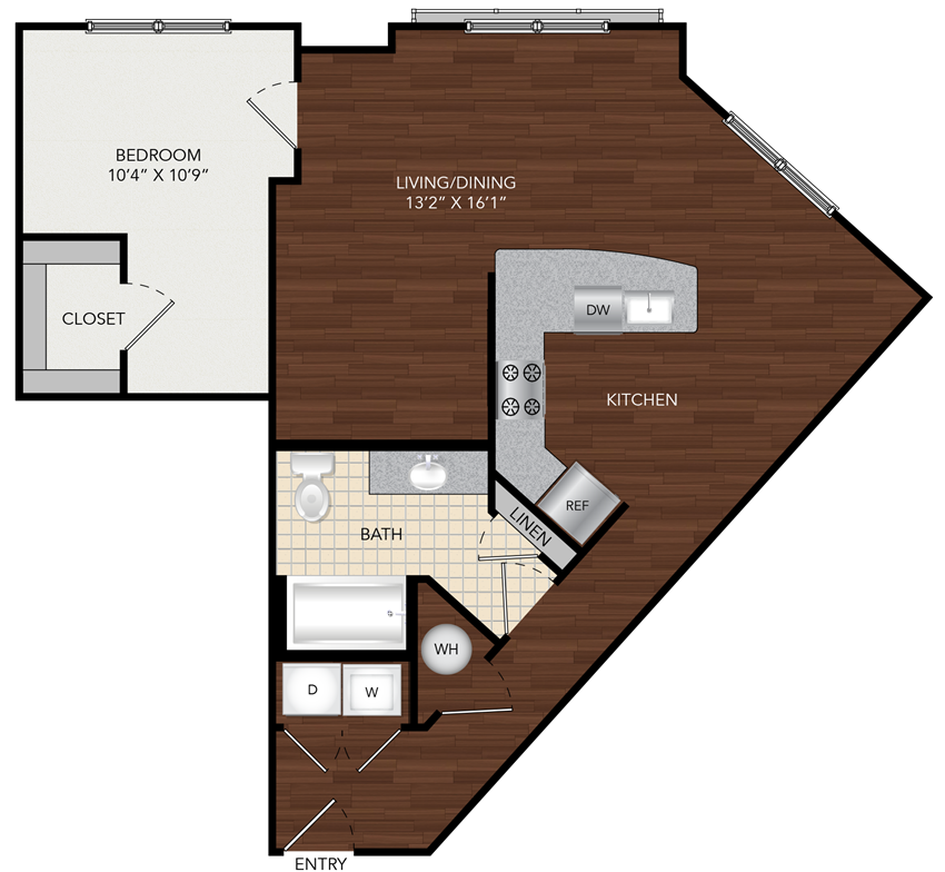 Tapestry Largo Station_Largo MD_Floor Plan 1D_One Bedroom One Bathroom Tapestry Largo Station_Largo MD_Floor Plan 1D_One Bedroom One Bathroom